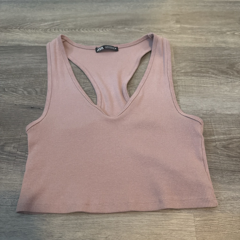 zara ribbed crop top